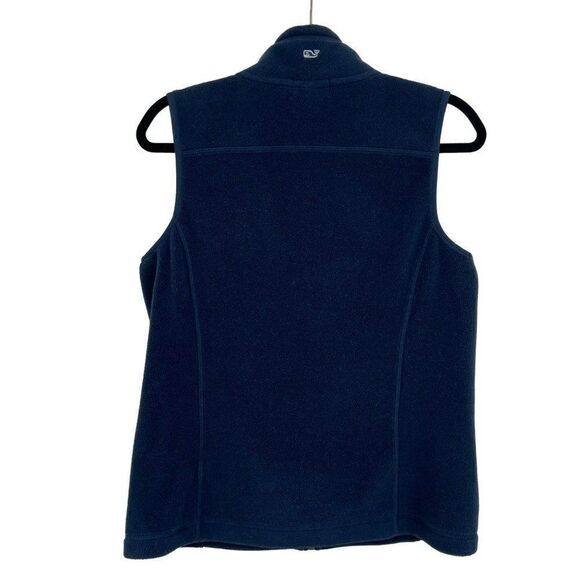 Vineyard Vines Westerly Zip Front Fleece Vest Navy Blue XS - Picture 7 of 10